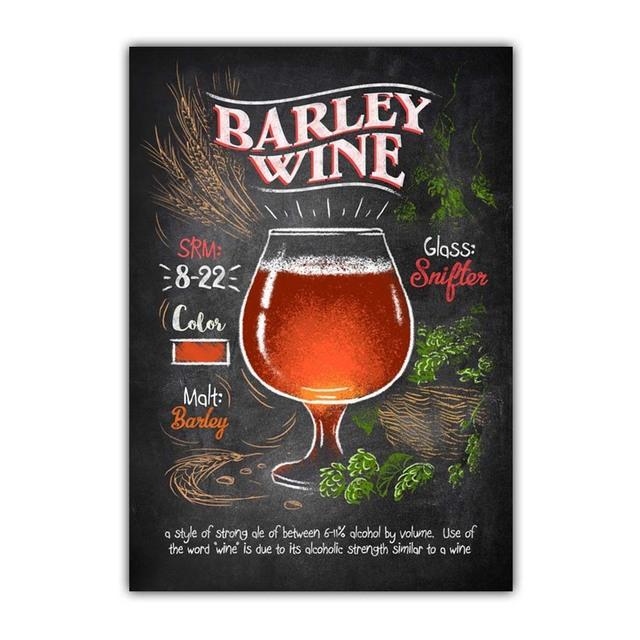 Graffiti Art High Foot Wine Glass Canvas Painting Bar Restaurant Wall Art Cocktail Menu Picture for Living Room Home Decor No Frame