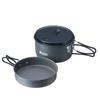 LOGOS Hot Water Drainer Cooker Set 81210211 Gray Diameter X Height Length 25cm Camping Hard Anodized [Pot] (approx.) 16.5 8.2cm/Total