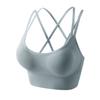 Women's Summer Outdoor One Piece Shockproof Sports Bra Cross Back Yoga Fitness Running Push Up Camisole Bra