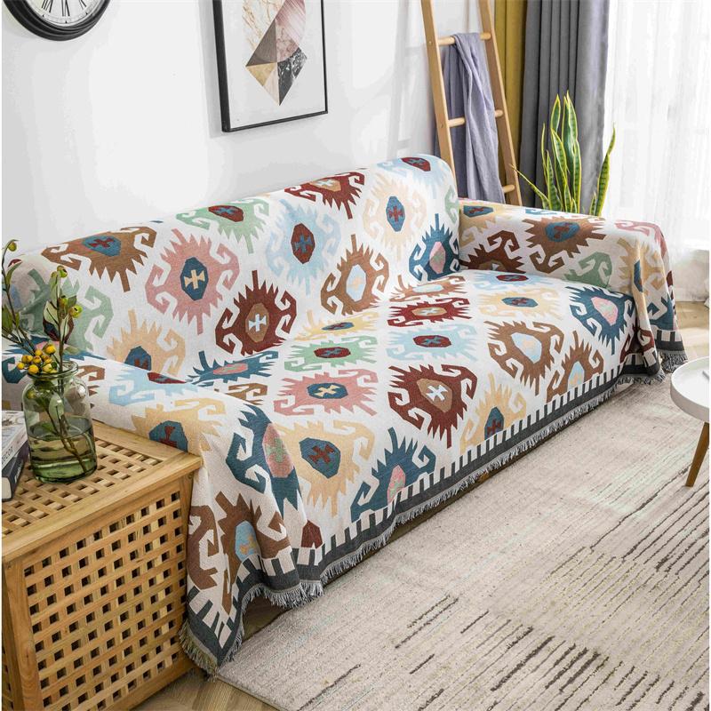 Геометрический диван-одеяло, прикроватные вязанные коврики, бохо-кресло, плед для шезлонга, пляжное полотенце, коврики для пикника на природе, гобелен