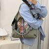 Large Capacity Women's Embroidered Foldable Tote & Crossbody Nylon Handbag