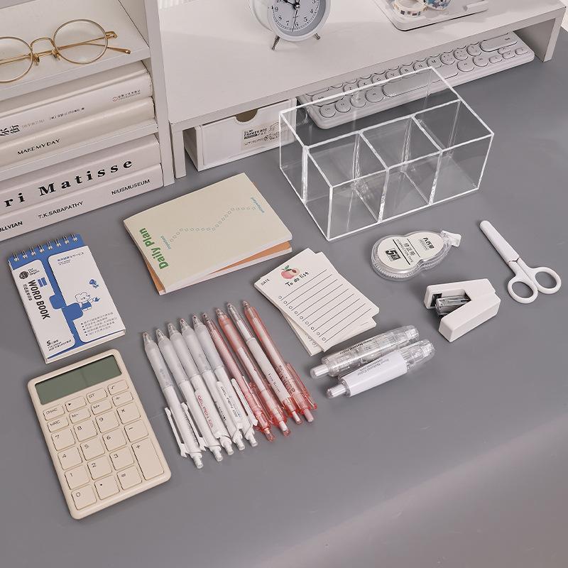 Transparent Acrylic Storage Box Office Student Desktop High-value Large-capacity Pen Holder Multi-function Pen Storage Room