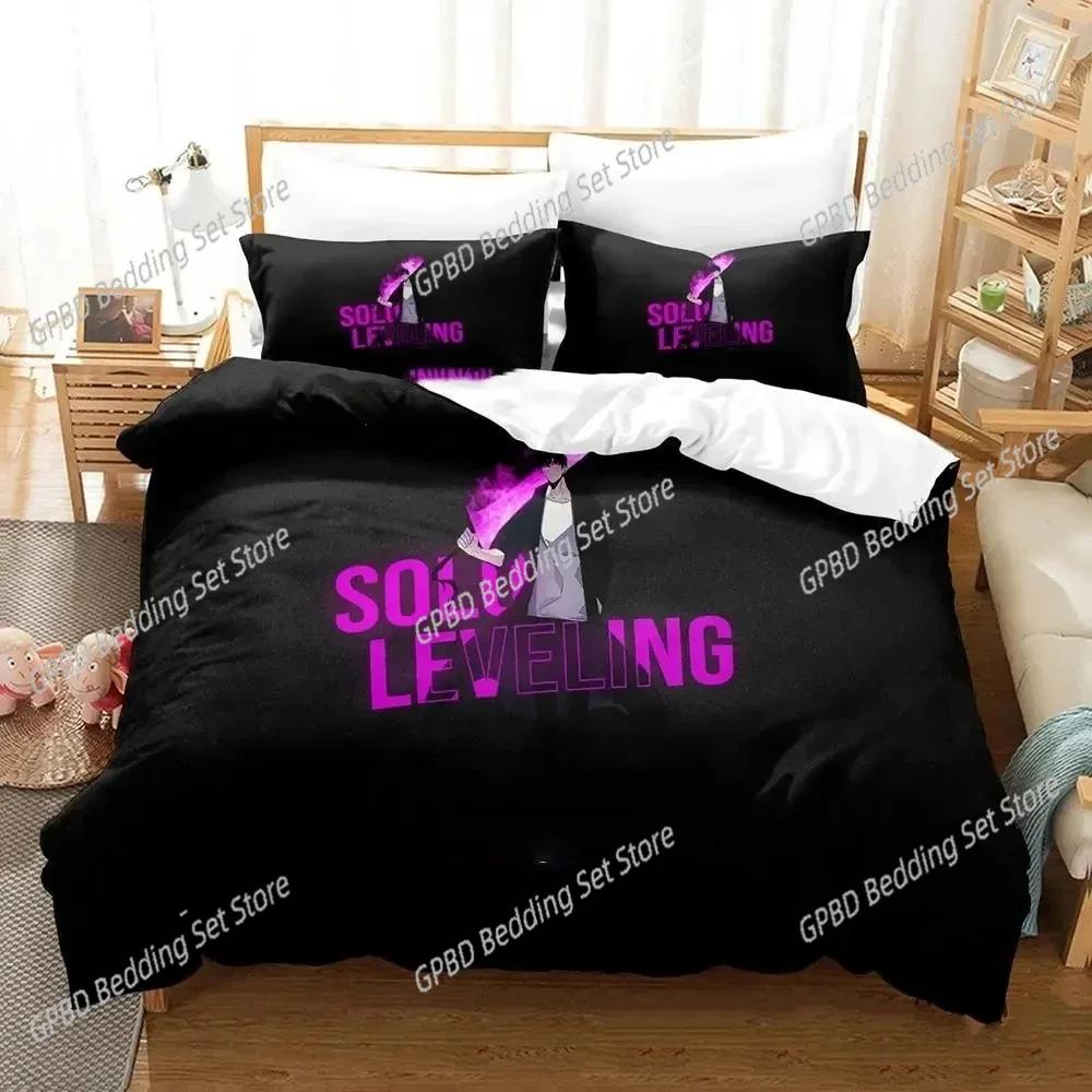 Comforter 3D Printed Anime Solo Leveling Bedding Set Bedroom Soft Modern S Comefortable And