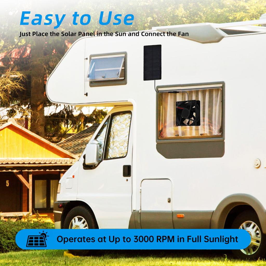 Вентилятор на солнечной энергии для наружного кемпинга, небольшой солнечный вентилятор с комплектом вентиляторов на солнечной панели, 3000 об/мин, IP65