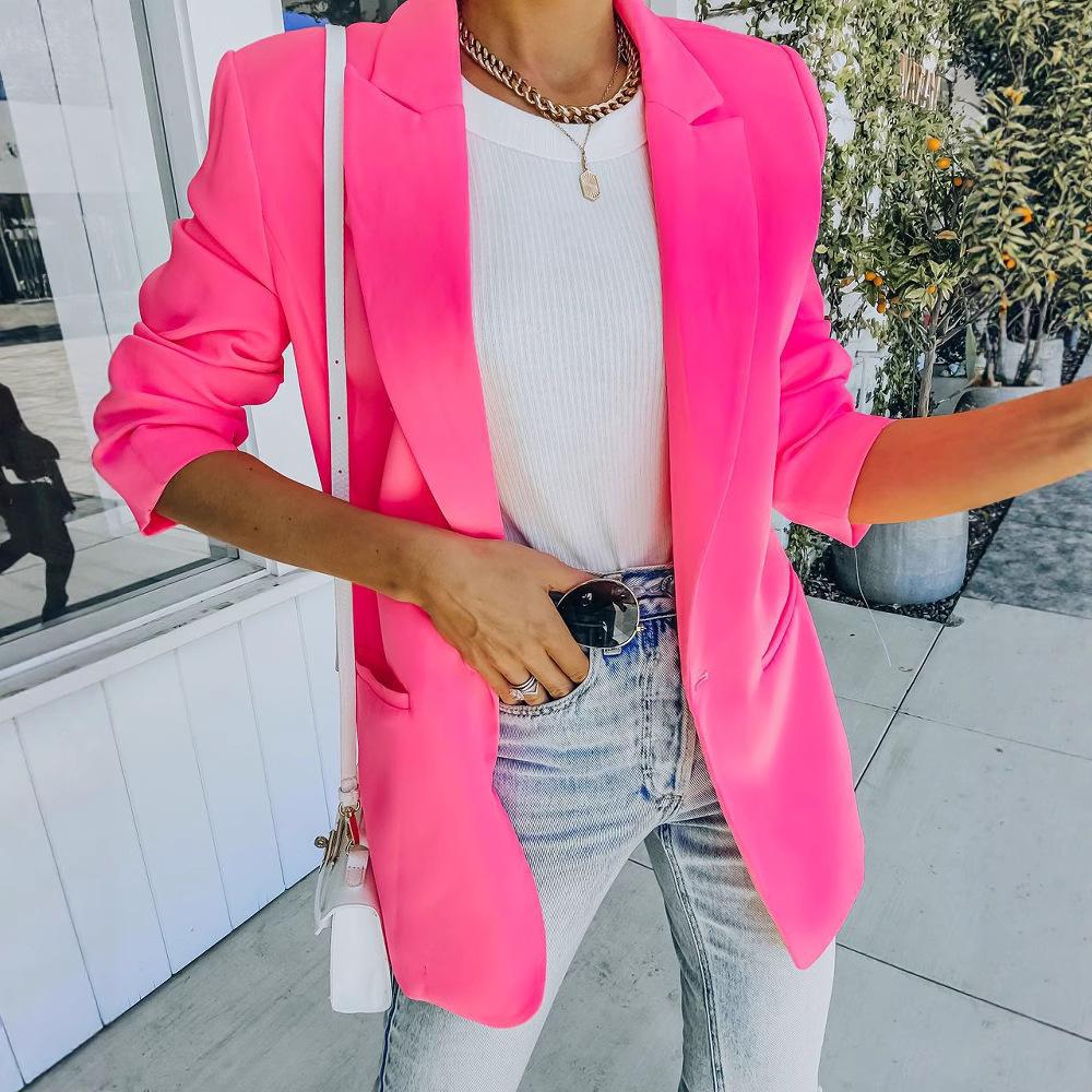 Европейский и американский осенне-зимний блейзер приталенного кроя с длинными рукавами