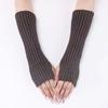 Long Fingerless Gloves Women Mitten Winter Arm Warmer Knitted Arm Sleeve Fashion Casual Soft Girls Clothes Punk Gothic Gloves