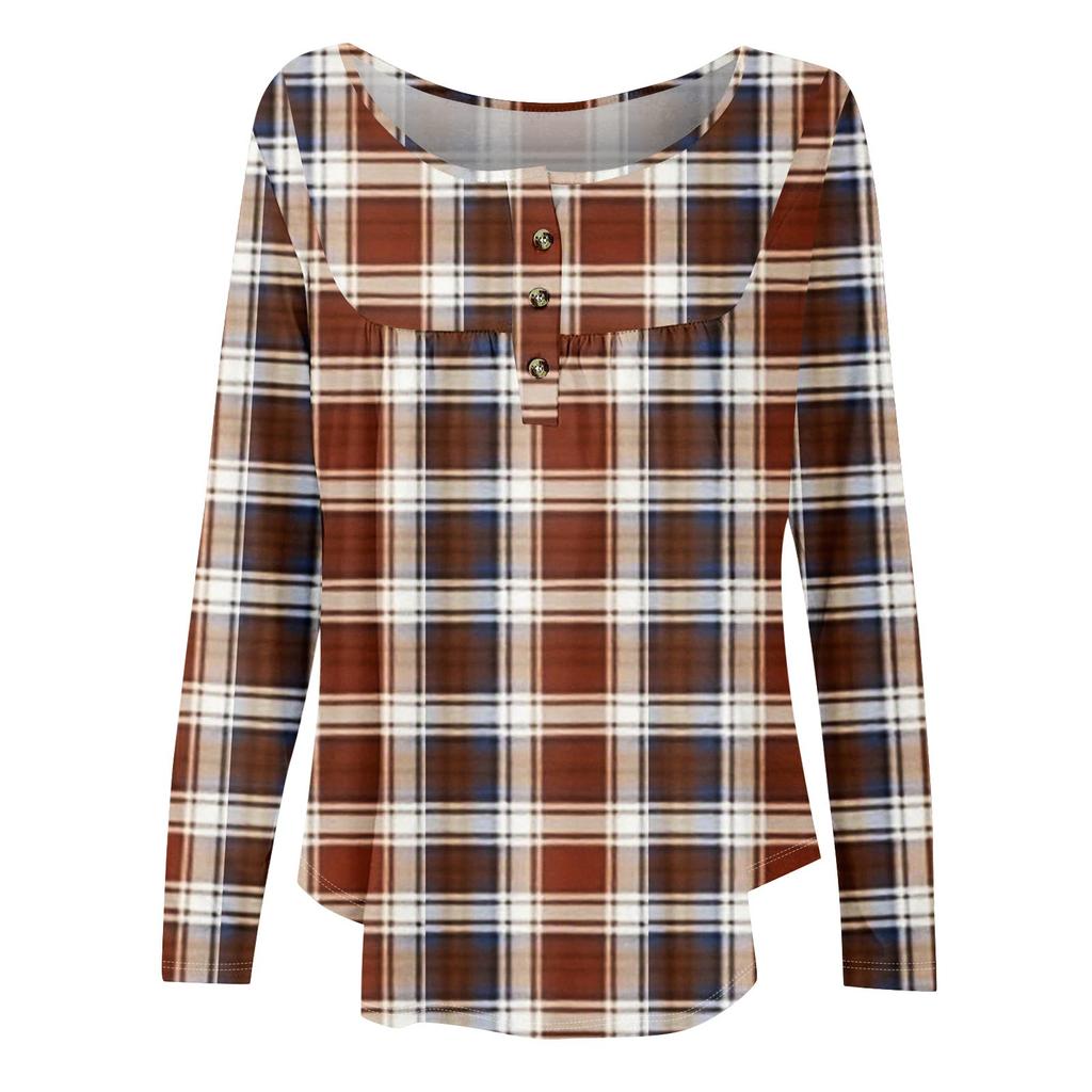 Женская туника с длинным рукавом, свободные топы, повседневные топы оверсайз, плиссированная туника, застегивающаяся на пуговицы, повседневные женские топы с принтом