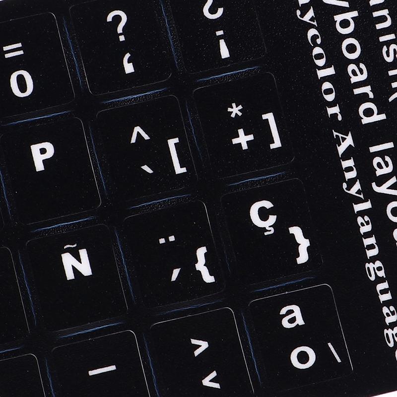 18X6.5 см наклейки на клавиатуру с раскладкой на иврите, португальском, испанском, шведском языках