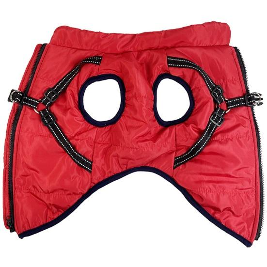 Зимнее пальто для собак, ветрозащитная куртка для собак, теплая термоодежда для домашних животных со шлейкой, одежда для прогулок с собакой в холодную погоду