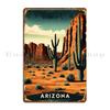 Arizona Rustic Style Vinatege Poster Death Valley Vintage Trip Metal Plaque Club Wall Mural Print Garage Cinema Tin Sign Poster