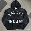 Premium Streetwear Hoodie With Rhinestone Embellishment Oversized Zip-Up Sweatshirt Men Cotton Blend Loose Fit