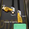 4 в 1 PD 100 Вт USB-кабель Type C Двойной разъем Lighting Механический стиль Быстрая зарядка USB C Кабель для iPhone 15 Samsung Xiaomi