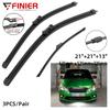 3 шт. щетки стеклоочистителя для SKODA Fabia 5J хэтчбек 2006-2013 21 "21" 13 "подходят для переднего лобового стекла, щетки для окон, резак, аксессуары