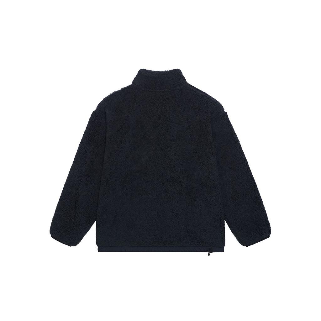 Li-Ning Anti-Series теплая флисовая подкладка с накладными карманами и воротником-стойкой, толстая зимняя куртка, мужские куртки черного цвета AFDSA67-4