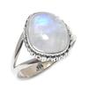 Natural Rainbow Moonstone Gemstone 925 Solid Sterling Silver Gift Ring S.9 s7R30