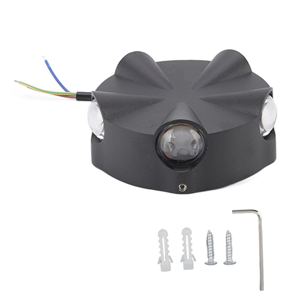 Wall Sconce LED Simple Round Aluminum Outdoor Waterproof Black Wall Light 5W 5LED Five Sides