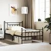 VidaXL Metal Bed Frame with Headboard-Footboard Black 100x200 Cm 353550
