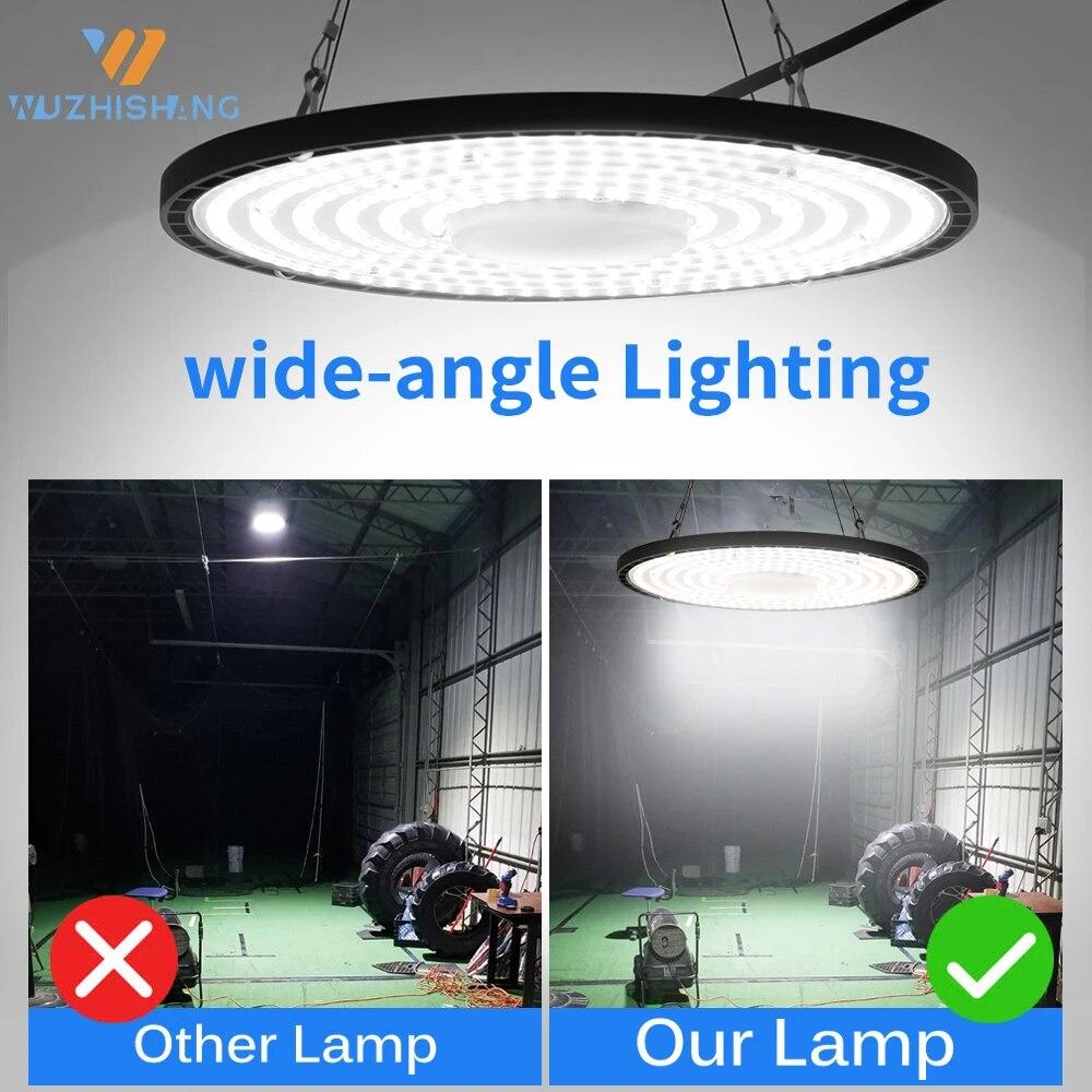 6500K 100W/150W/200W 144/216/288LED Супер яркое светодиодное промышленное освещение Гаражные фонари High Bay Light IP65 Водонепроницаемый Для спортзала Склад Фабрика