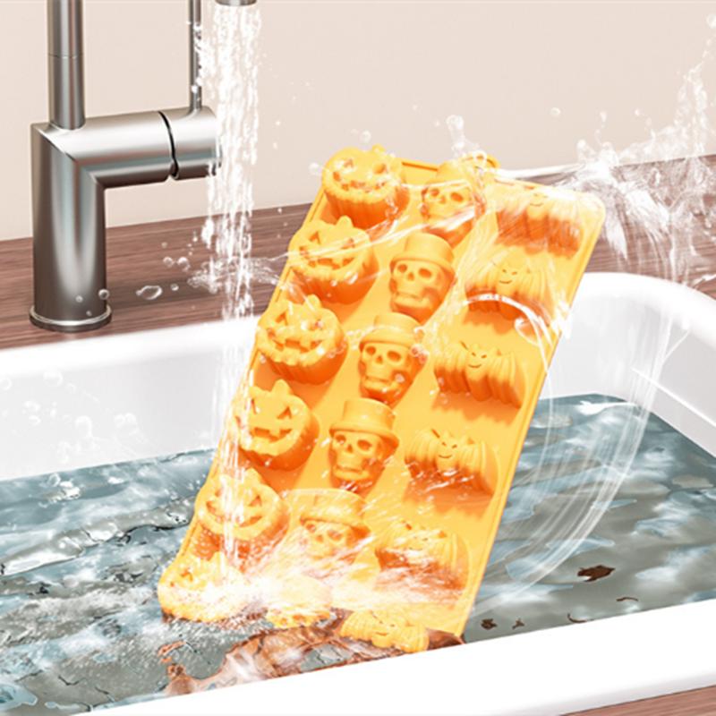 Силиконовые формы для торта на Хэллоуин с 6 отверстиями: Испеките жуткие сладости с привидениями и тыквами