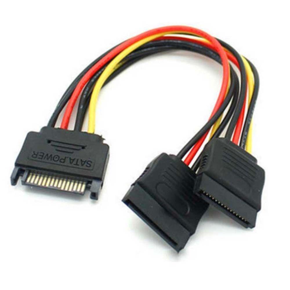 1 To 2 Extension Cable Power Lead Connector Wire PSU Cable SATA Adapter Cable Hard Disk Power HDD Splitter SATA Power Cable