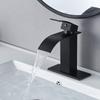 Modern Waterfall Basin Faucet 304 Stainless Steel Nickel/Black Washbasin Faucet Square Hot And Cold Mixed Bathroom Basin Tap