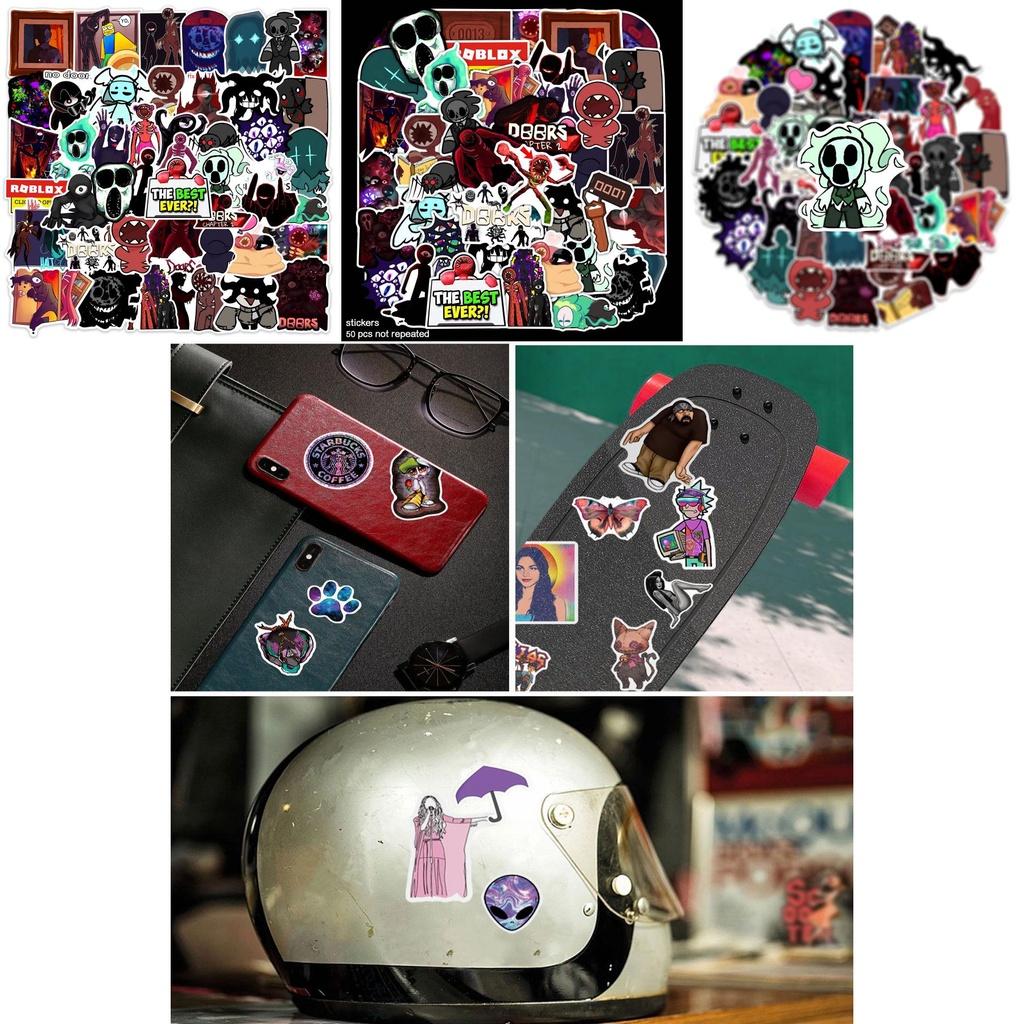 50 шт. Высококачественный набор водонепроницаемых наклеек с фигурками Roblox Doors для скрапбукинга и украшений
