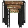 Nesting Table Set 3 pcs Solid Recycled Wood and Metal