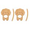 2PCS Wooden Brooch Pins Cute Animal Pattern Decorative Brooch for Dress Sweater Scarf Shawl