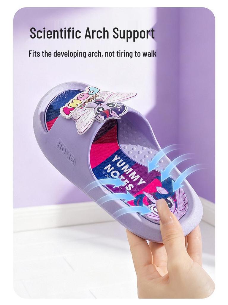 Нескользящие летние тапочки My Little Pony для девочек - Мультяшные шлепанцы для дома