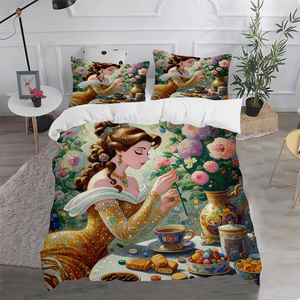 Princess Duvet Cover Set Pretty Girls King Paris Themed Bedding Set  Polyester Cityscape Romantic Pink