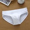 Men Briefs Letter Print 3D U Convex Design Panties Low-rise Milk Silk Wide