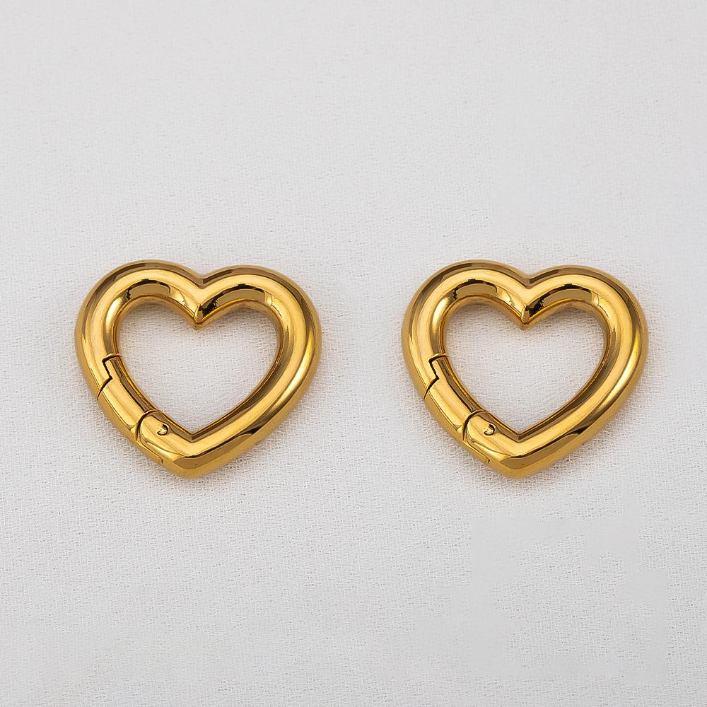 2Pcs 1Pc Charm Stainless Steel Buckle Heart Circular Connector DIY Necklaces Jewelry Making Lobster Buckle Accessories Wholesale