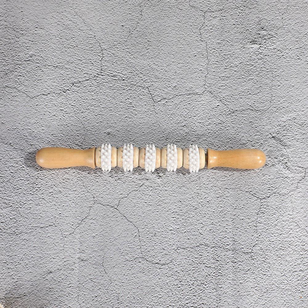 Household Wooden Massage Roller Handheld Manual Muscle Roller Sticks Hand Push Reflexology Trigger Point Massager