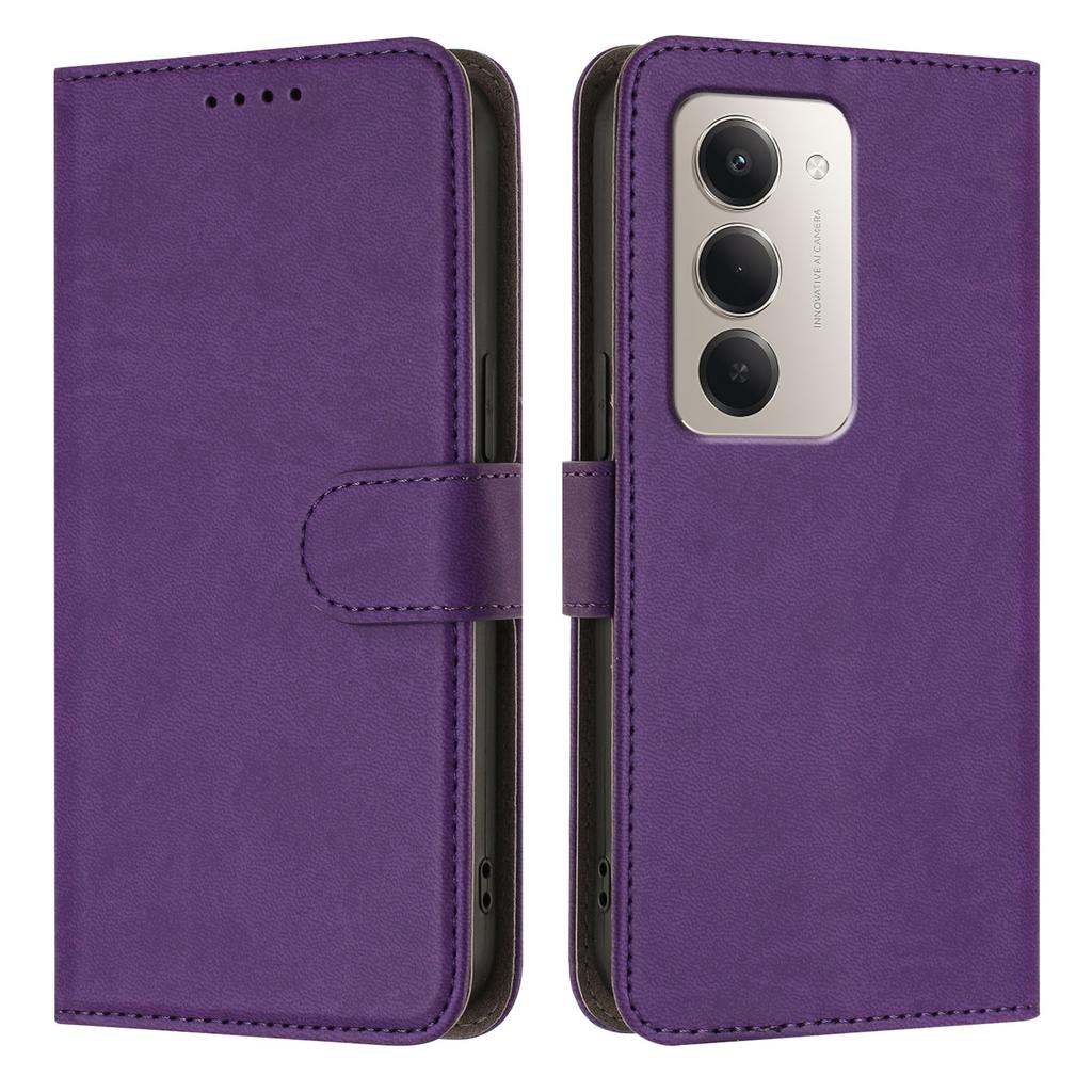 For Xiaomi Redmi 15 4G (EU) (171mm)/Xiaomi Redmi 15 5G (EU) (171mm) Leather Case Solid Color Phone Cover with Wallet