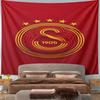 "Red and Yellow Emblem with 1905 Design" Pattern Wall Hanging Tapestry Decorative Tapestry Home Decor for Bedroom and Living Room