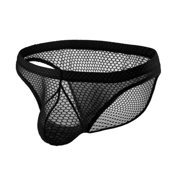 Men Briefs Low Waist Elastic Design Breathable Panties U-Convex Mesh Yarn Design Smooth Wiring Perfect Fit Underwear