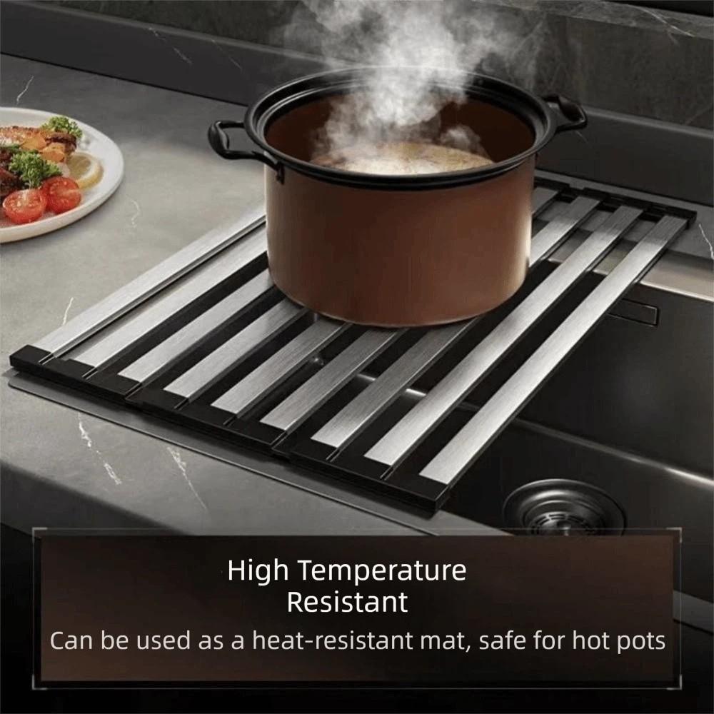 Foldable Sink Drain Rack Detachable Sink Storage Rack Durable Dish Storage Organizer Water Filter