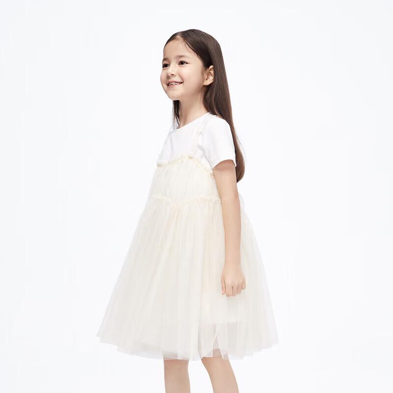 Little MO&Co. Girls' 2-Piece T-Shirt & Mesh Suspender Dress Set