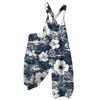 Women's Summer Overalls Floral Print Vintage Jumpsuit (Non-Adjustable Straps)
