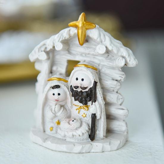 Статуэтка из смолы «Святое семейство», рождественское украшение, настольный декор, фигурка Иисуса Христа для подоконника, камина, подарок для семьи и друзей