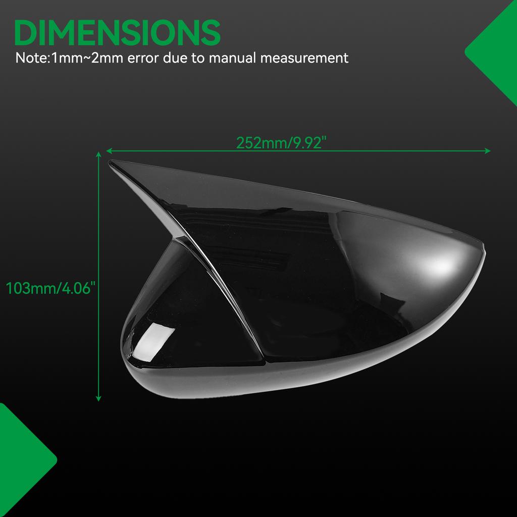1Pair Side Mirror Cover For VW Polo MK5 09-17 Glossy Black Rearview Wing Mirror Cover Caps Left + Right 6R0857537B 6R0857538B