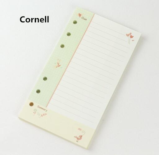 A5 A6 Kawaii 45 листов Блокнот с отрывными листами Бумага для заполнения Спиральный переплет Индекс Внутренняя страница Ежедневная Ежемесячная Еженедельная повестка дня