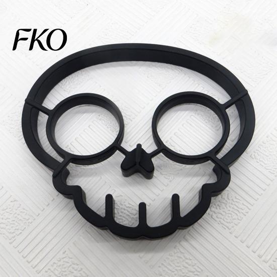 Easy Release Egg Mold Fried Mold, Halloween Theme Skull Shape, Silicone Non-Stick High Temp Resistant Ring, Breakfast Cooking Tool Kitchen