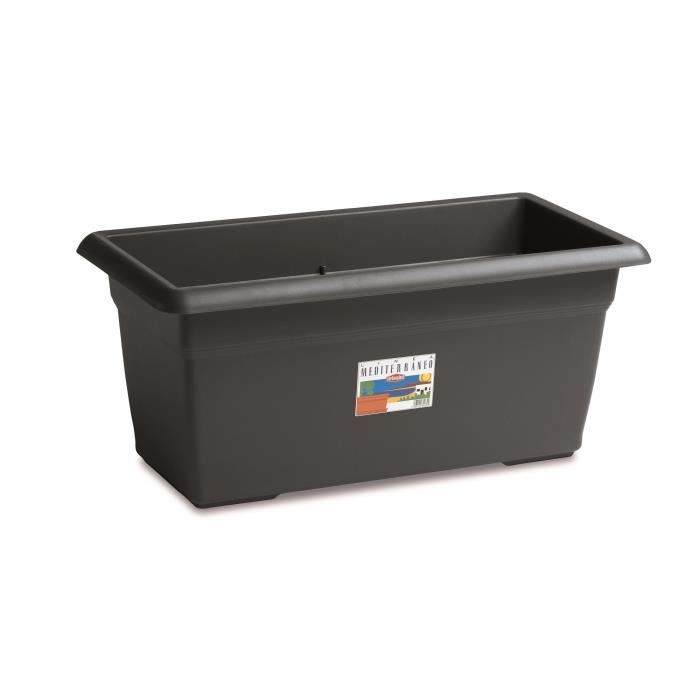 STEFANPLAST Bac à fleur/Jardinière rectangulaire MEDITERRANEO - 110L - 100x45x40H cm - Plastique - Anthracite