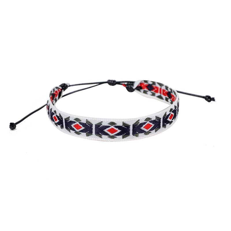 Cross-Border Bracelet Retro Handmade Bracelet Bohemian Printed Fabric Artistic Bracelet Carrying Strap Ethnic Style