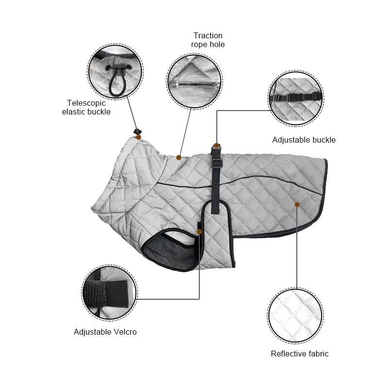 Одежда для домашних животных, светоотражающая куртка для всего тела, водонепроницаемая, теплые принадлежности для домашних животных