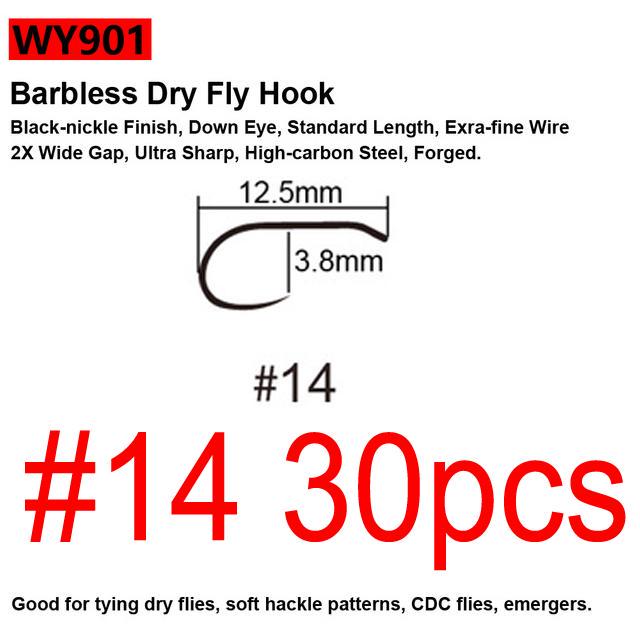 Черные никелевые крючки для завязывания мушек Bimoo, 30 шт./упак., крючки для завязывания мушек Nymph Stonefly Emerger Streamer Caddis, сухие крючки для мушки, крючки для ловли форели