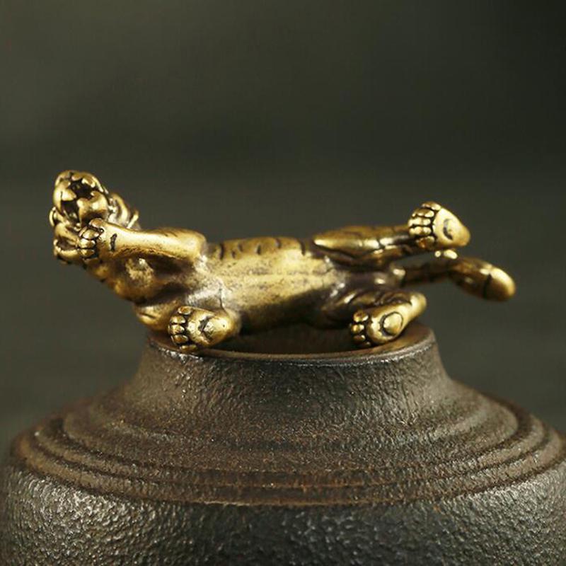 Фигурки тигра, украшения из чистой меди, животные, модель тигра, украшения статуи