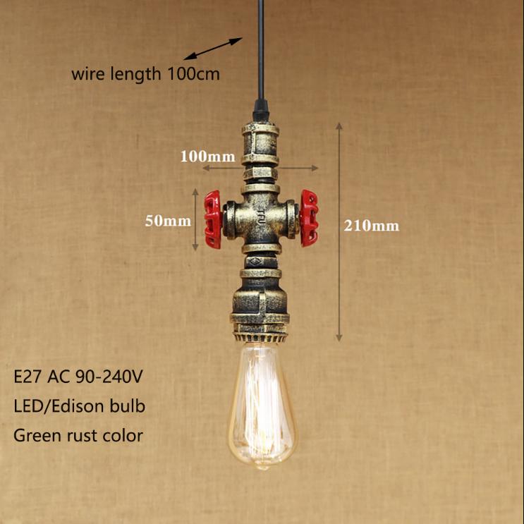 Лофт, промышленный железный водопровод, паровой панк, винтажный подвесной светильник, шнур E27, светодиодные подвесные светильники для спальни