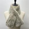 Rex Rabbit Fur Knitted Scarf Foulard Fashion Solid Shawls Rectangle Scarves for Ladies Winter Warm Real Fur Shawls